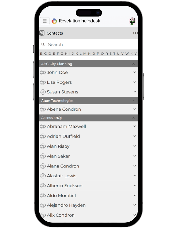 contacts screenshot