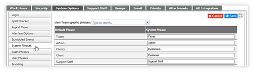 Product Features System Phrasing
